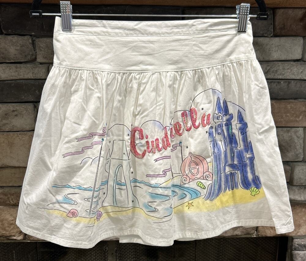 Girls Disney Store CINDERELLA Castle Stagecoach Skirt Skort Size L *A3